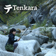 Woman fishing with a Tenkara USA rod.