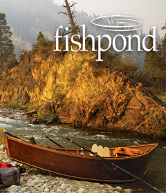 Drift Boat on a Western River and the Fishpond Logo