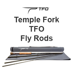 TFO Logo and a Temple Fork Fly Rod with Tube