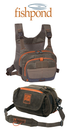 Fishpond Cross-Currrent and Blue River chest packs.