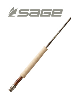 Butt Section of Sage Trout LL Fly Rod and Sage Logo