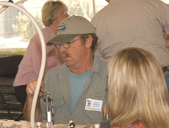 Jack Gregory tying flies.
